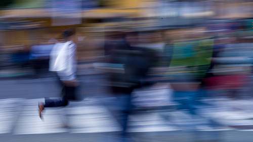 Man running in Shibuya