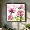 Pink Geranium - Illustration Wall Art Print - Pen and Wash - Garden Flowers