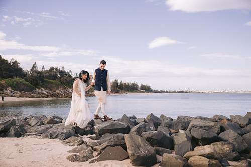Wedding Photo at Cook Park Rock Jetty, Brighton Le Sands