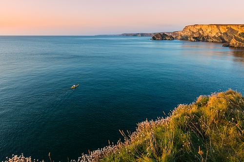 Lifestyle photo of kayak all alone on the sea