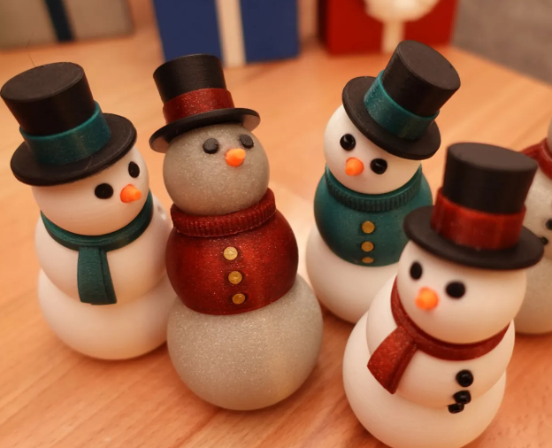 Impressão 3D do brinquedo Fidget do boneco de neve