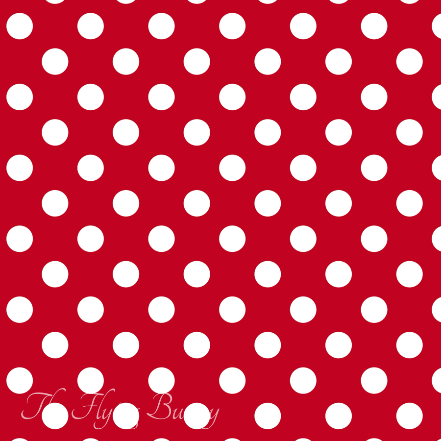 Small white polka dots evenly spaced across a muted red background in a classic repeating pattern.