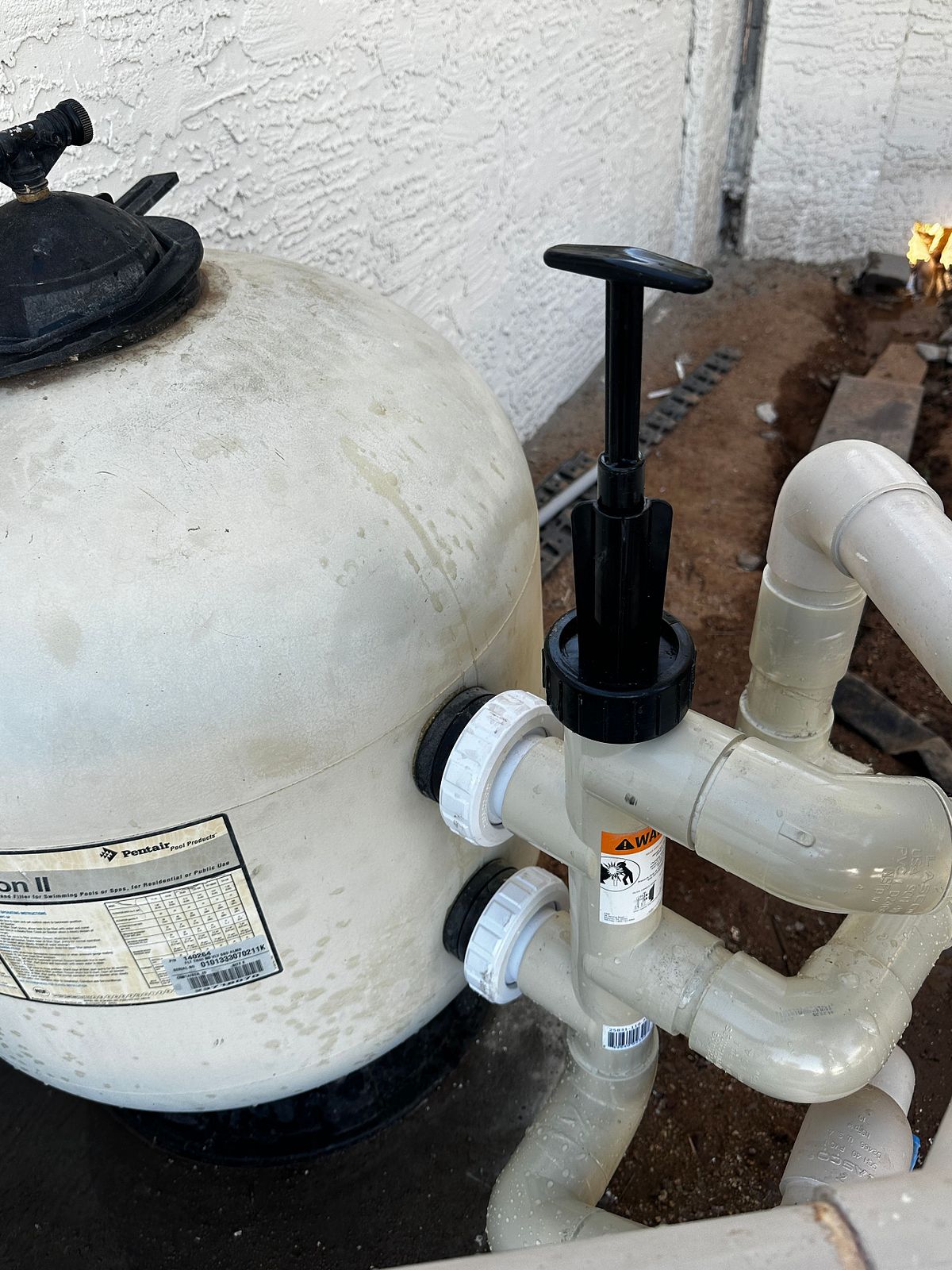 Backwash piston install