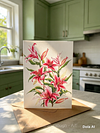 Stargazer Lilies Botanical Portrait | Art Card | with Envelope | Watercolour