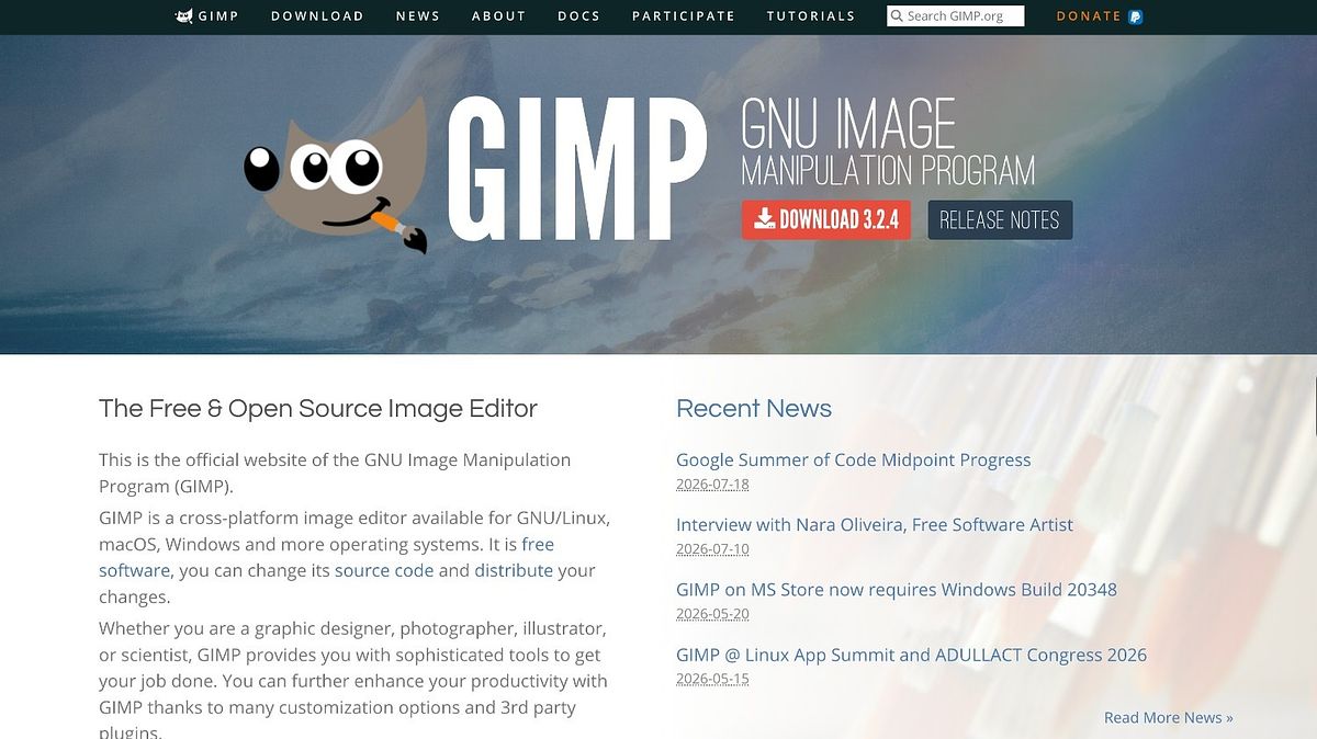 GIMP homepage