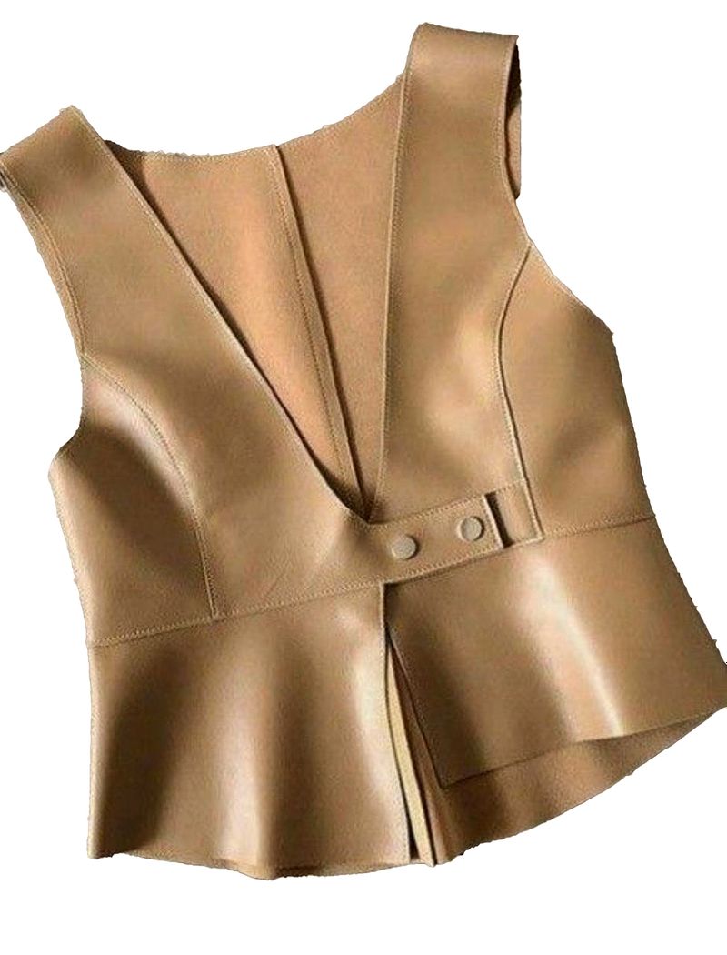 SKINS Odh : The Regent Women's Sleeveless Sheepskin Leather Jacket