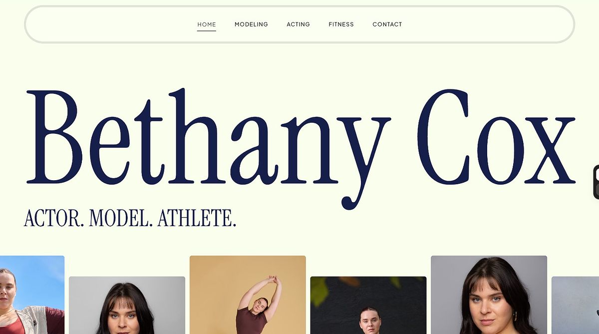 Bethany Cox actor and model portfolio website