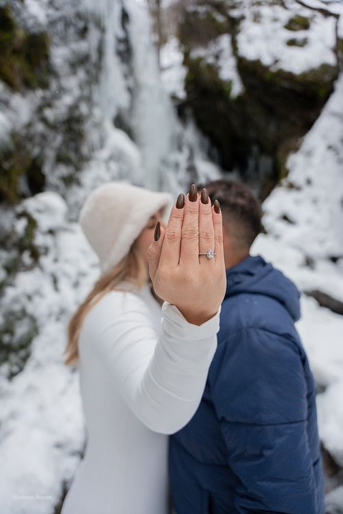 Sesión de fotografía para Propuesta de mano pareja de Brasileros