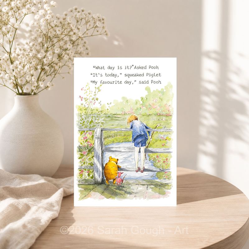 My Favourite Day | Winnie the Pooh, Christopher Robin & Piglet | Art Card
