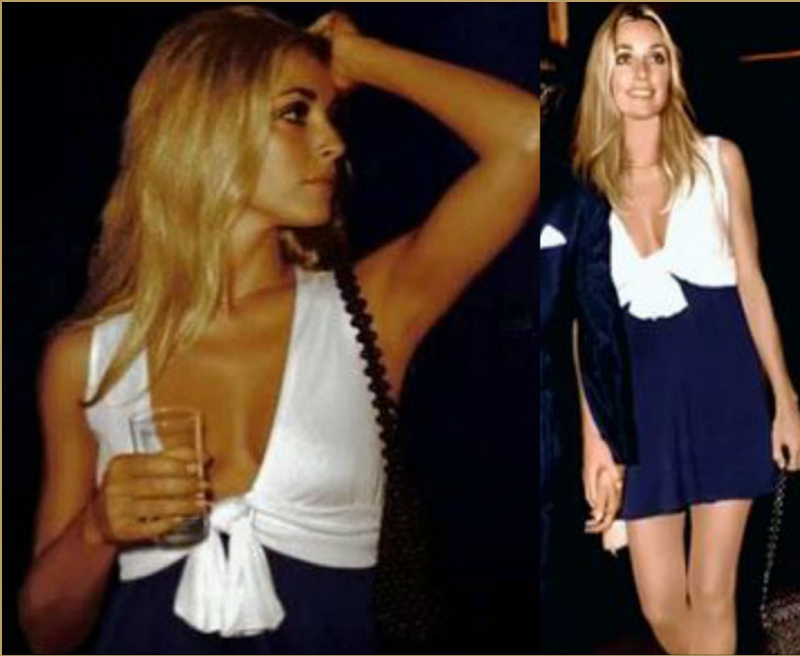 Sharon Tate Two Tone Tie Front Mini Dress