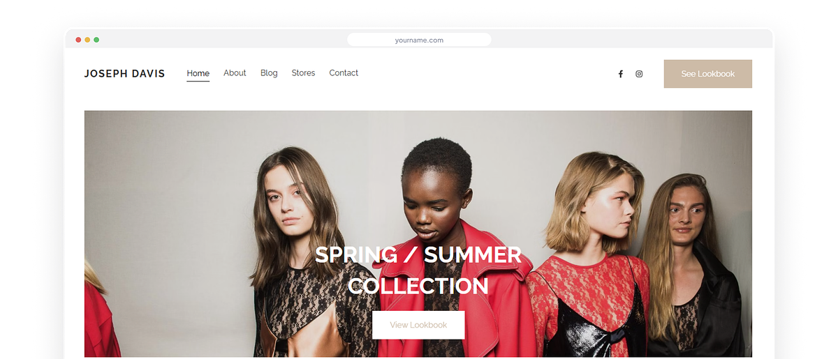 Fashion portfolio website built on Pixpa