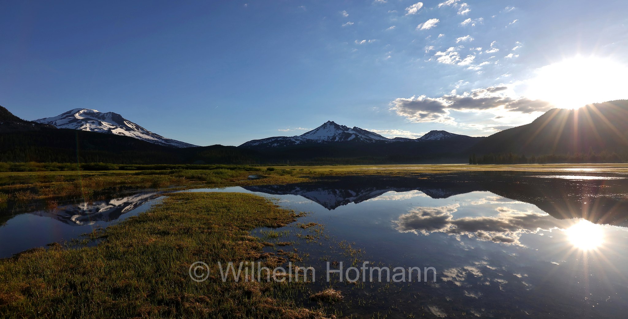 Three Sisters, Soda Creek, Sparks Lake Meadow, Oregon, USA