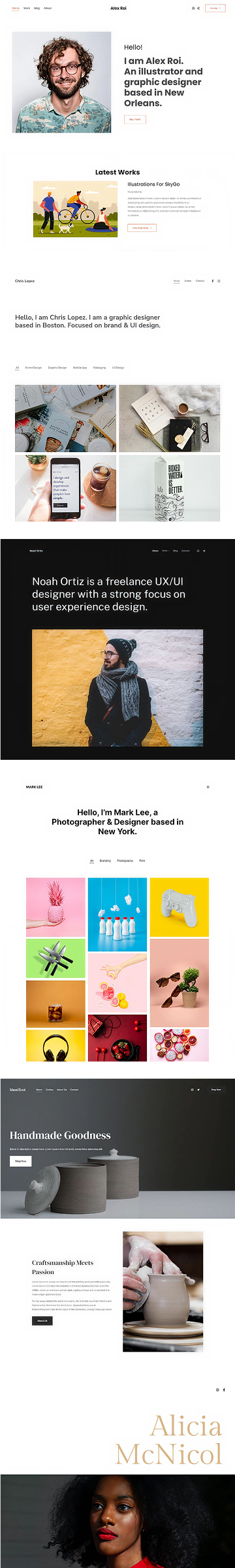 Pixpa portfolio website templates