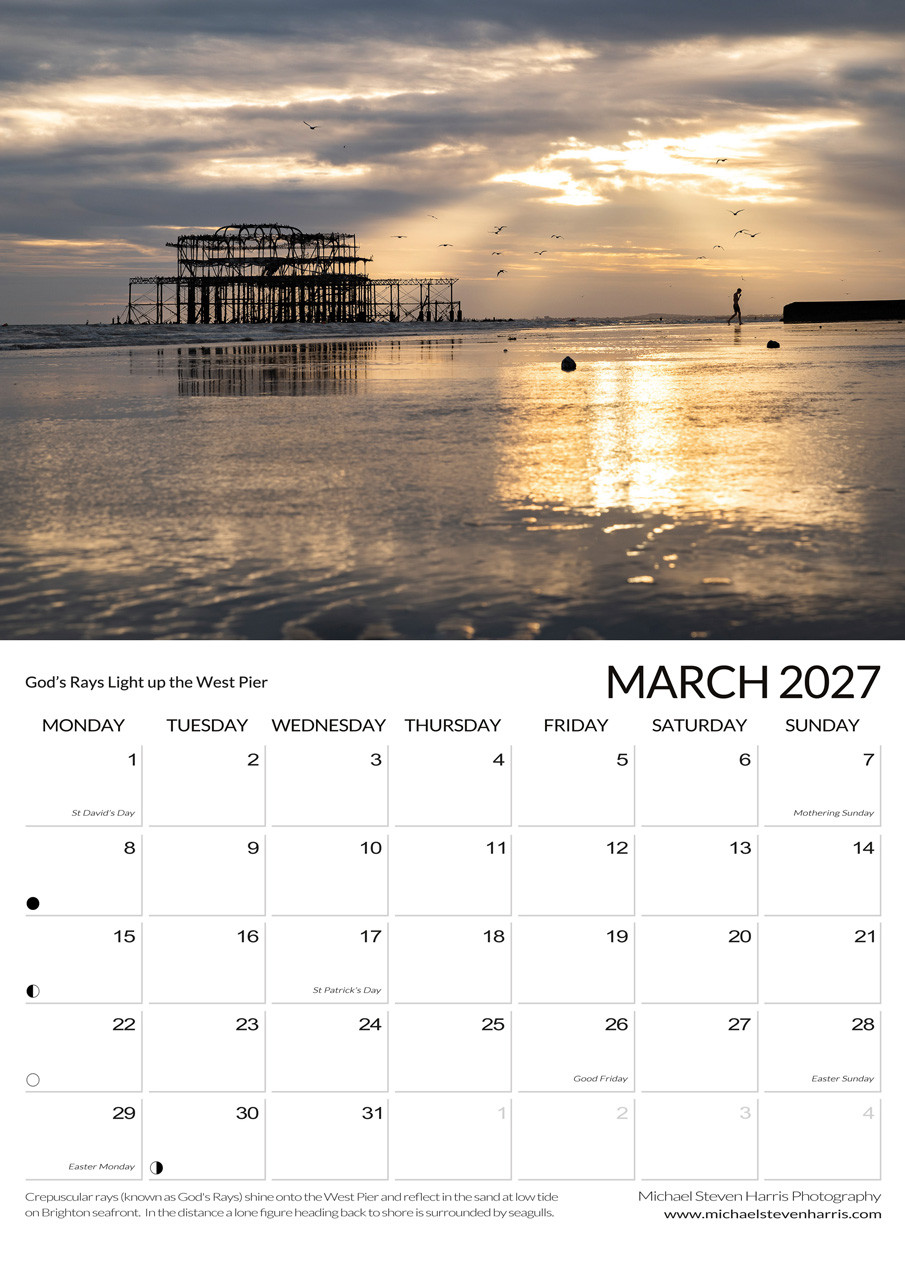 Brighton Calendar 2027 March