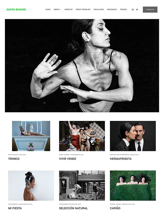 Mayra Bonard portfolio website built on the Scope template