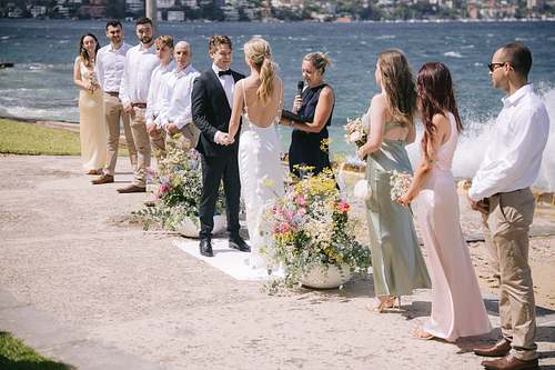 Wedding ceremony at Bradleys Head Amphitheatre