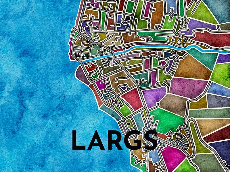 The Town of Largs Abstract Art Map