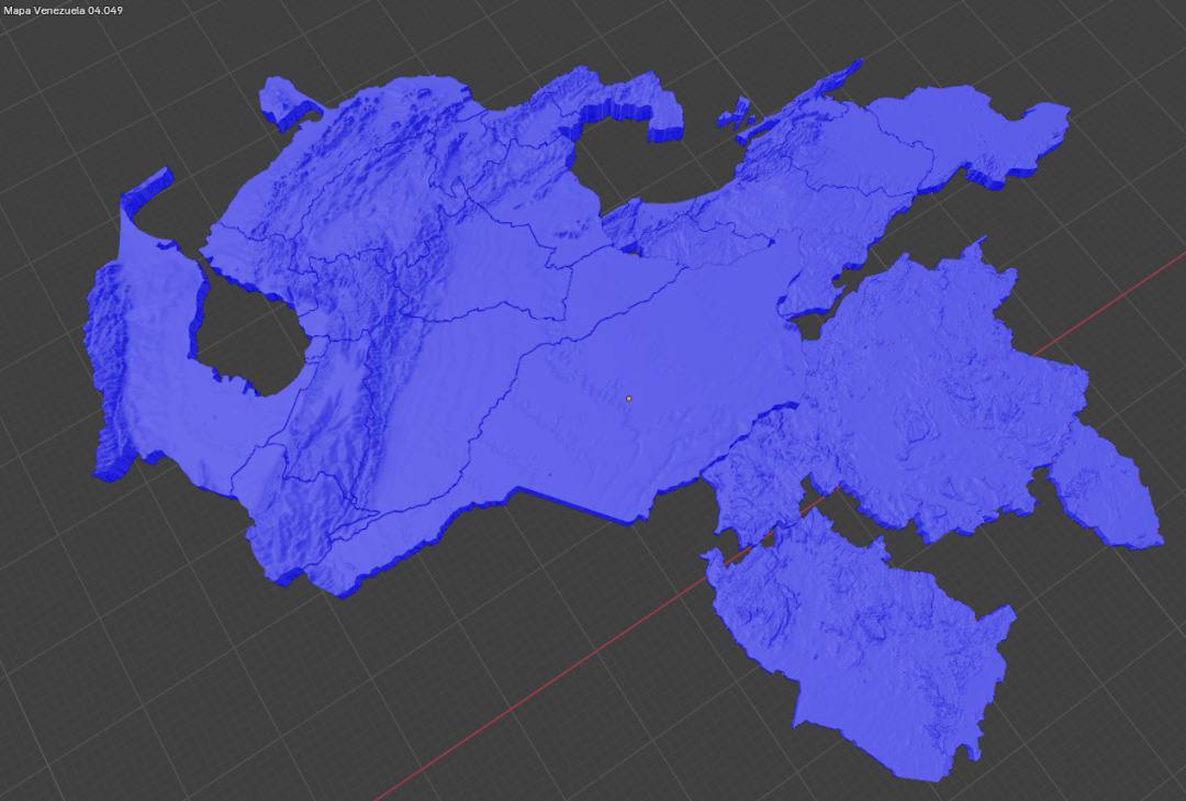 mapa venezuela tridimensional impresion 3d arte digital
