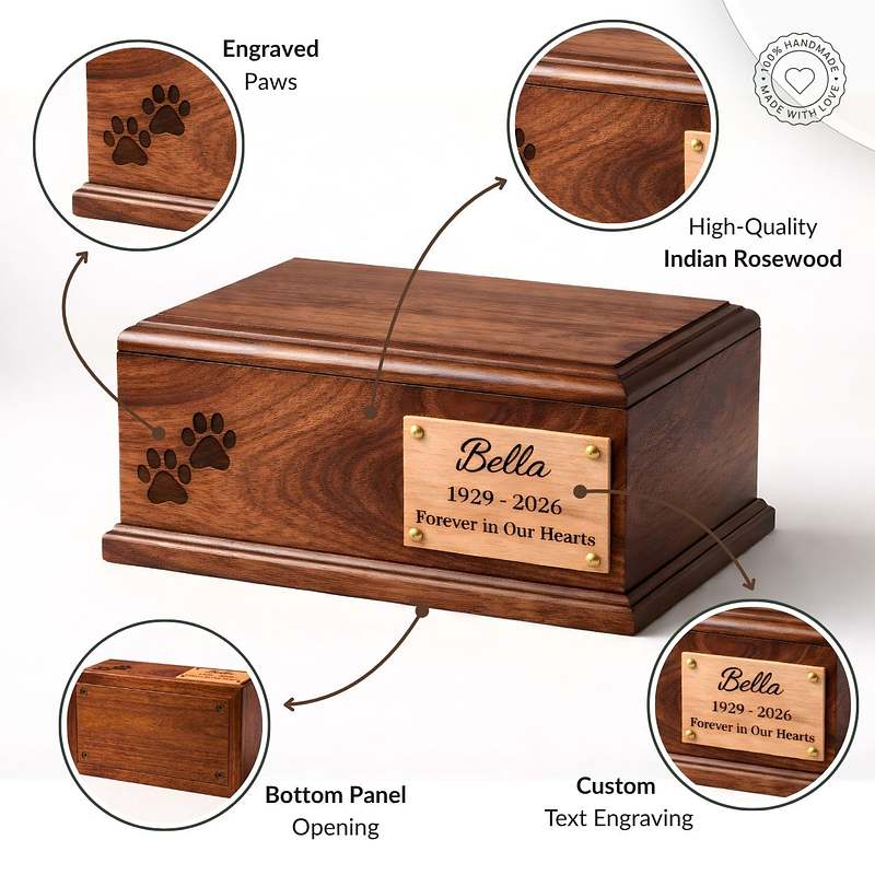 Personalized Wood Pet Urn Box