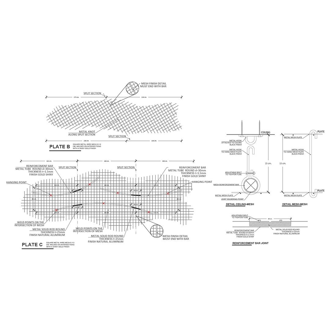 technical design, christmas installation details, fabrication drawing