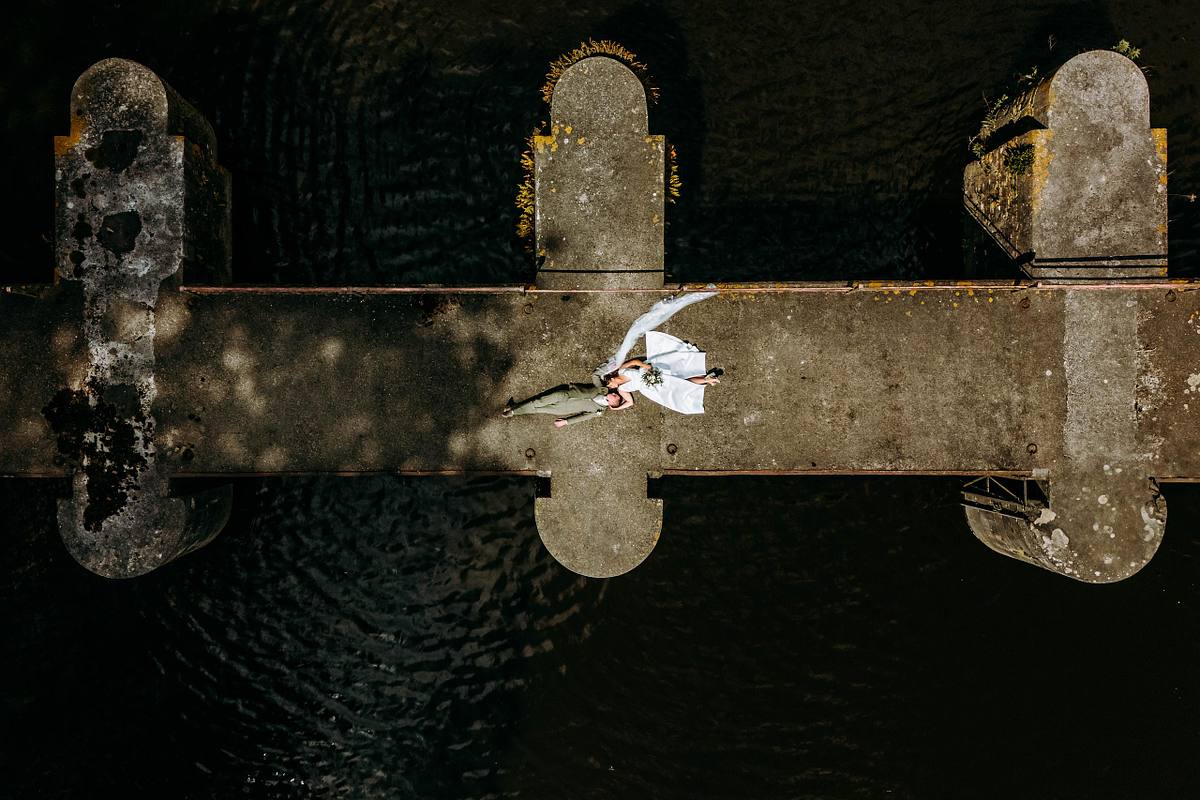 Trouwfotograaf Brugge - Drone foto tijdens huwelijk