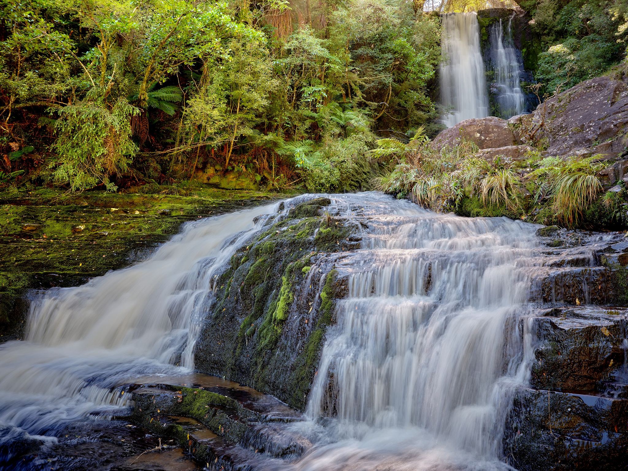 Multitiered McLean Falls - Chaslands, New Zealand
