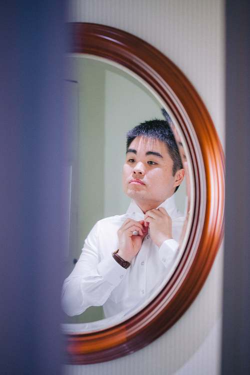 Groom Getting Ready