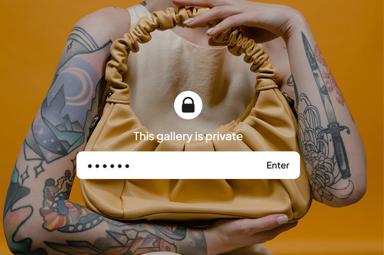 A brand shoot Gallery Link asking for a password