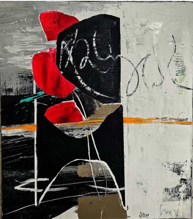 art work Acrylic and Oilsticks on Canvas by Dieter Langer