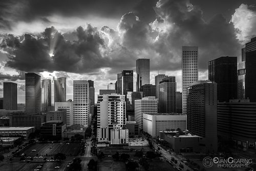 Downtown Houston in BW