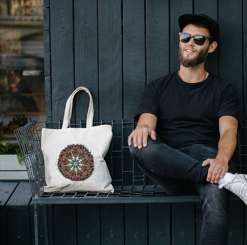 Mushroom Mandala Organic Cotton Tote Bag