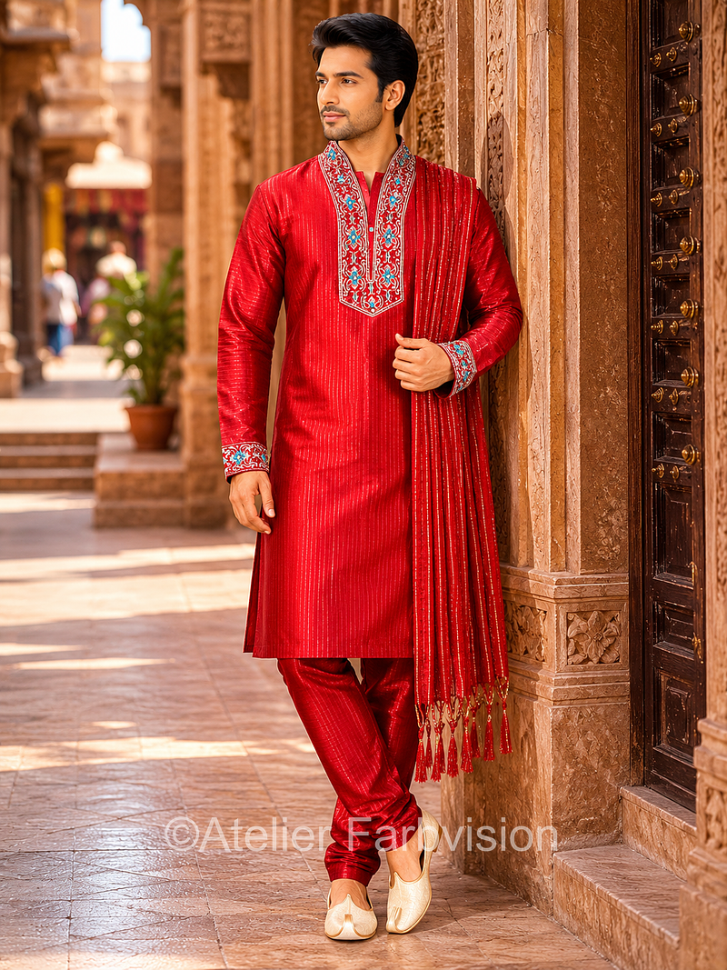 Kurta Pajama Rot - 6019 Grösse 54
