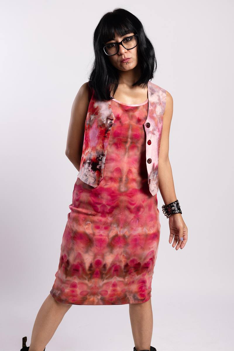 Ribbed Dress  -  Rosé Hour (Red)