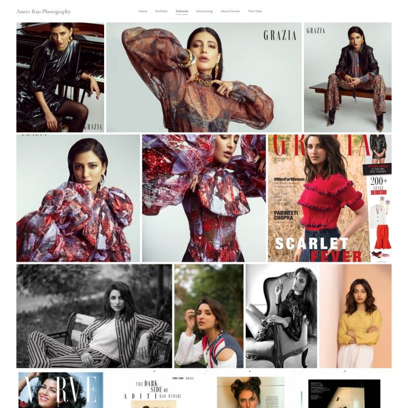 minimalistisches Website-Design für Modefotografie