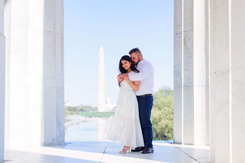 Thomas Jefferson Memorial | Washington D.C. Spring Engagement | Sofia & George