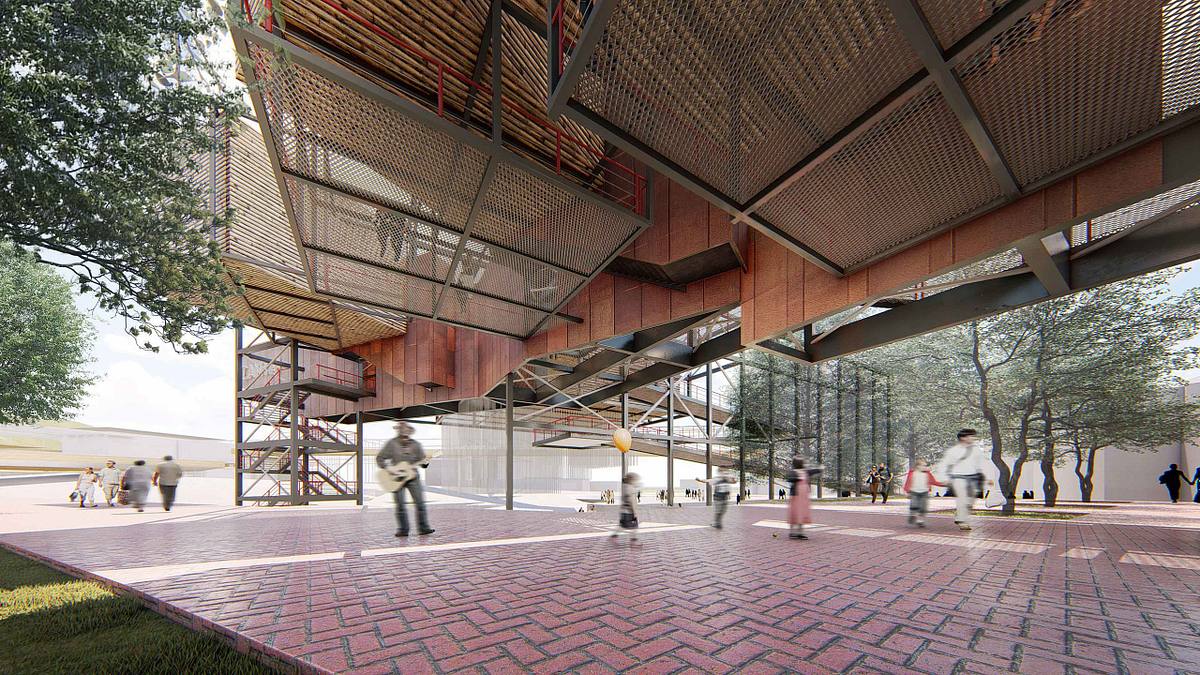 render exterior escuela musica arquitectura tropical venezuela