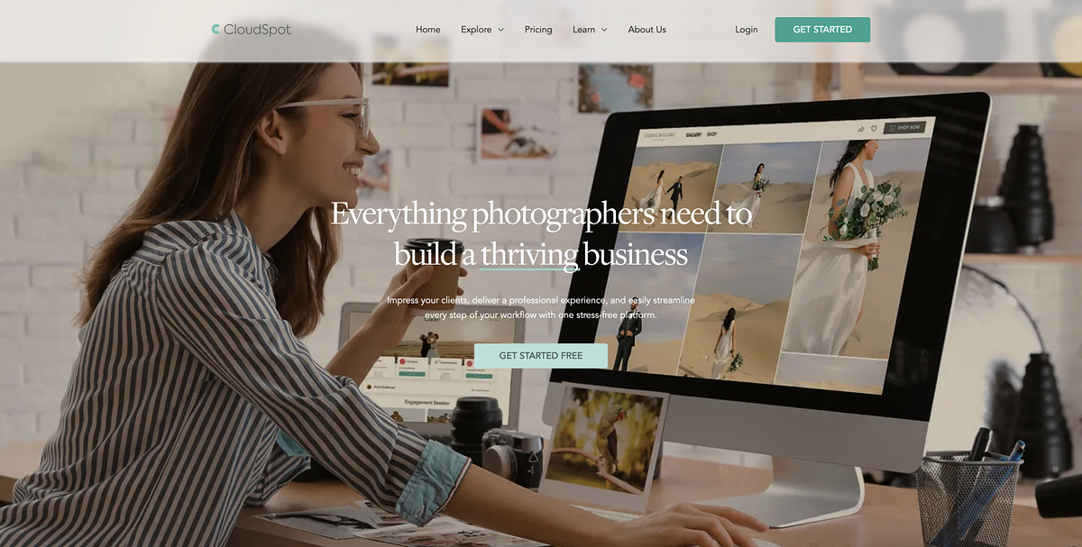 CloudSpot modern gallery interface with bundled studio management