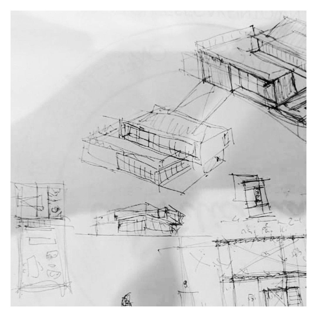 boceto arquitectura villas monta&ntilde;a implantacion vistas alpinas