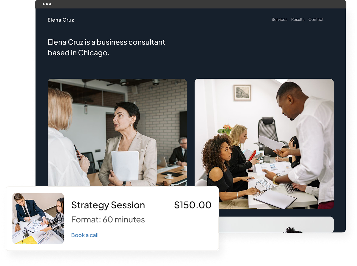 A business website with store, one-page and blog