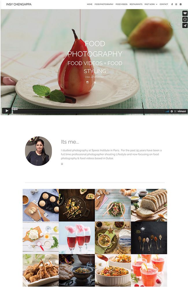 Insy Chengappa Portafoglio fotografico di cibo Sito web