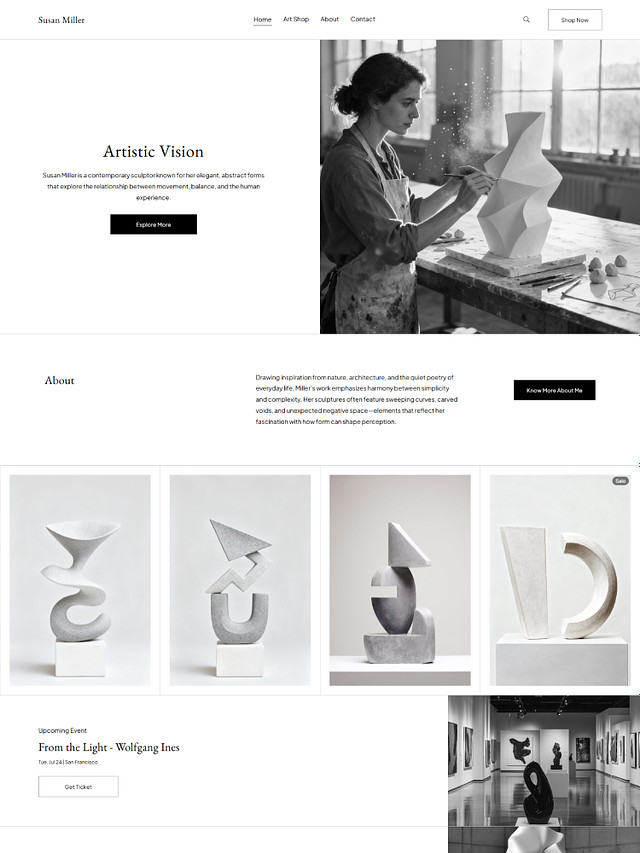Aspen &ndash; Minimal Portfolio Website Template for Artists