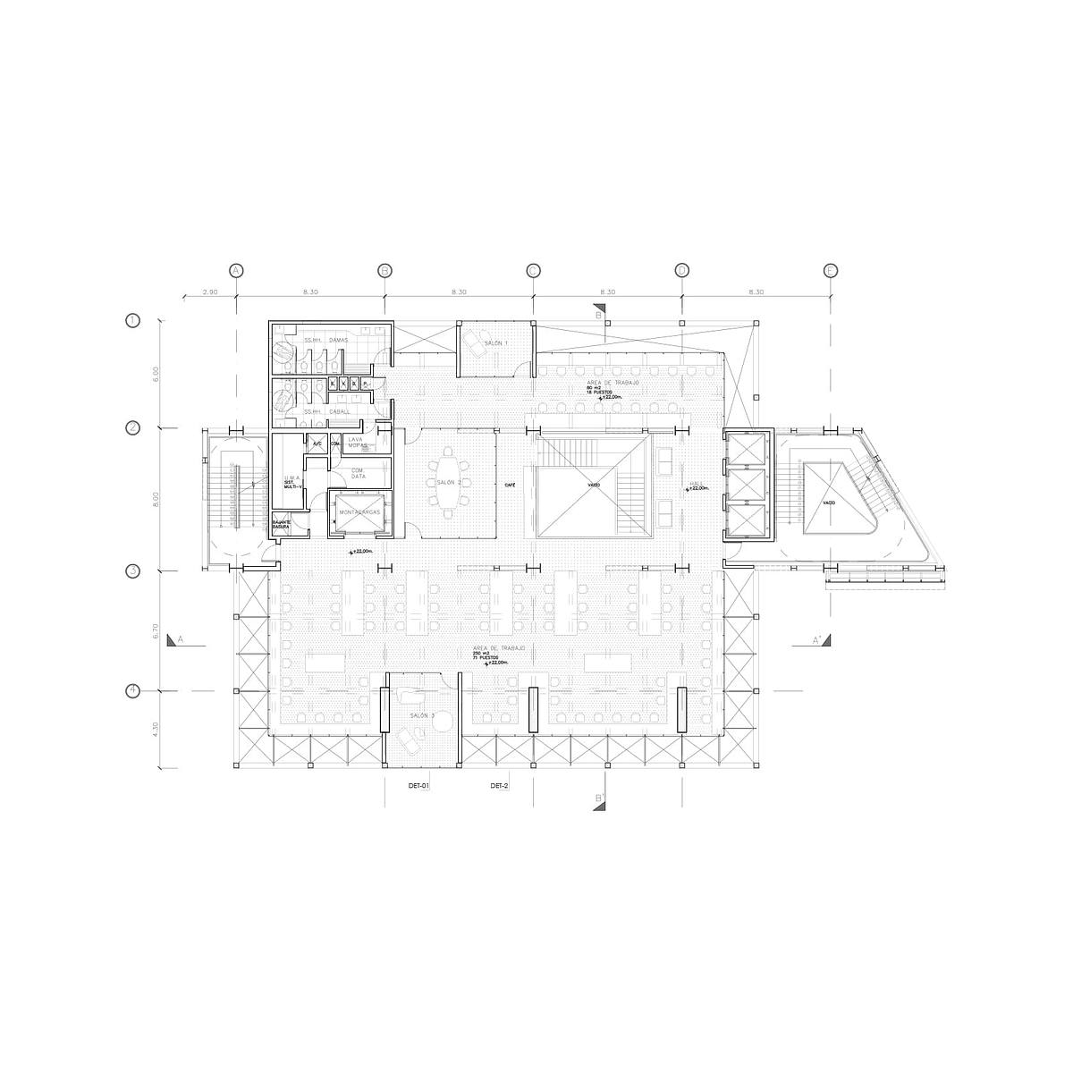 planta arquitectonica oficinas pdvsa caracas