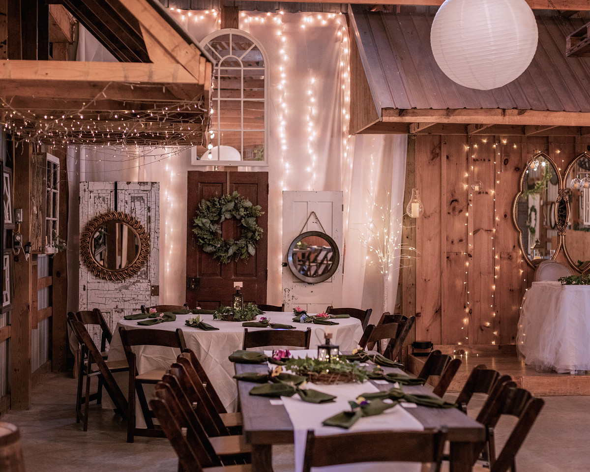 interior view of table setting at chickberry farm in laurel, de