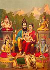 Mahadev Parvati – A Divine Family Portrait by Raja Ravi Varma