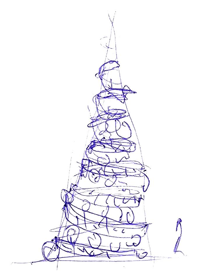 christmas concept sketch luxury hotel decoration