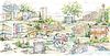 Sheffield Cityscape | Landmarks | Fine Art Book-Mounted Print | Historic Yorkshire Art