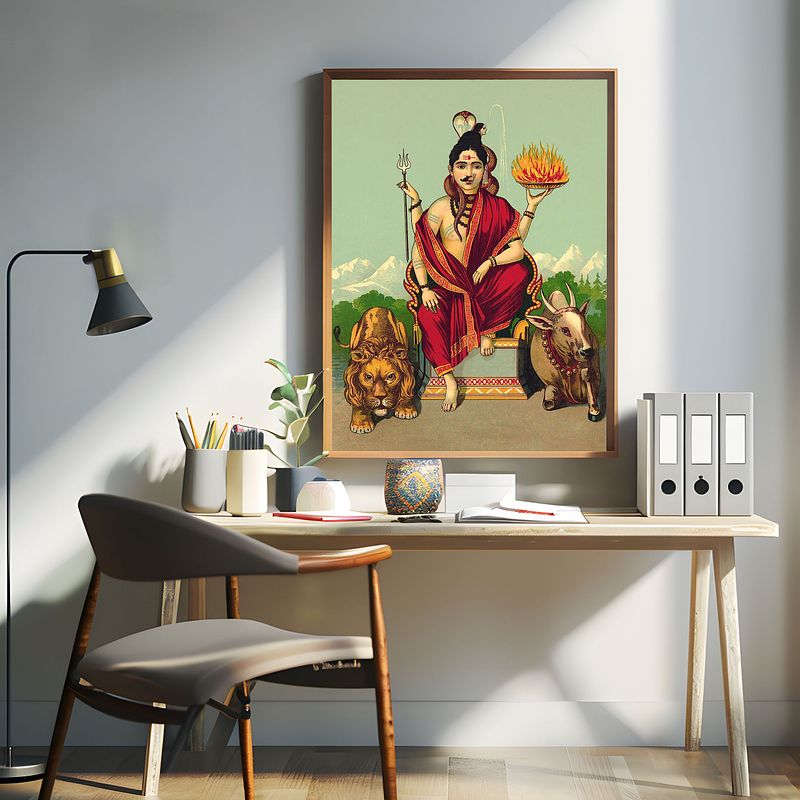 Ardhanarishvara – The Divine Union of Shiva and Shakti by Raja Ravi Verma