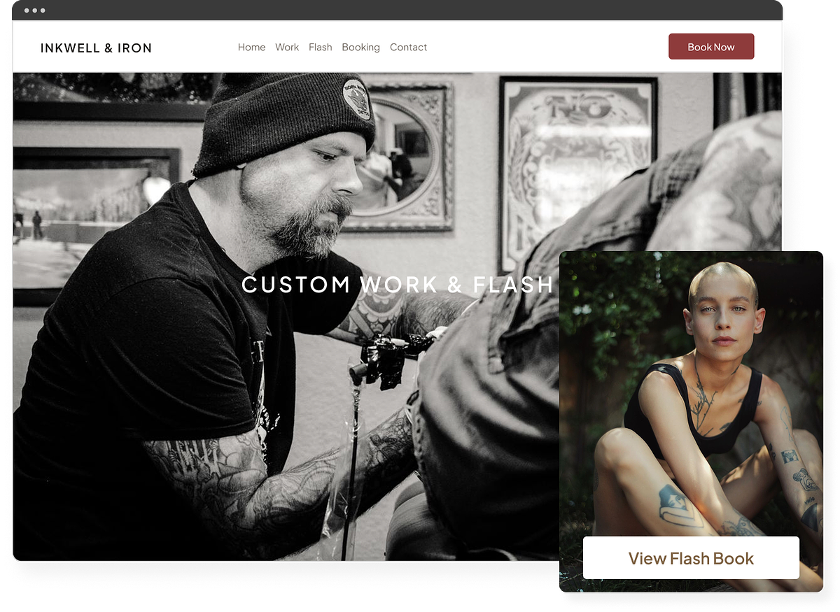 Il portfolio di un tatuatore su un dominio dedicato.