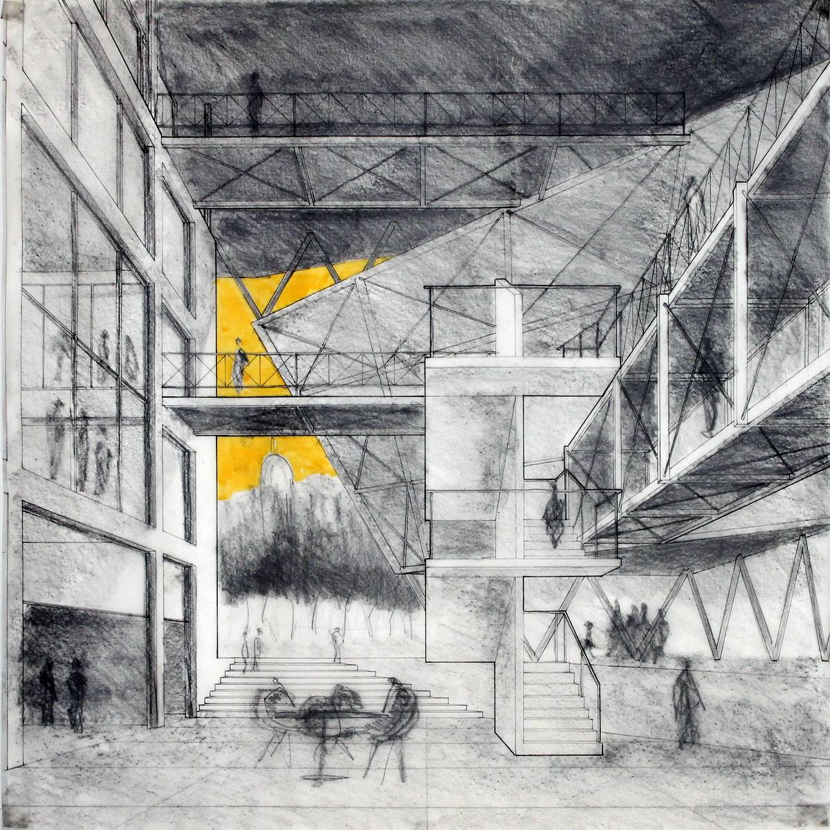 render interior escuela gastronomica caracas