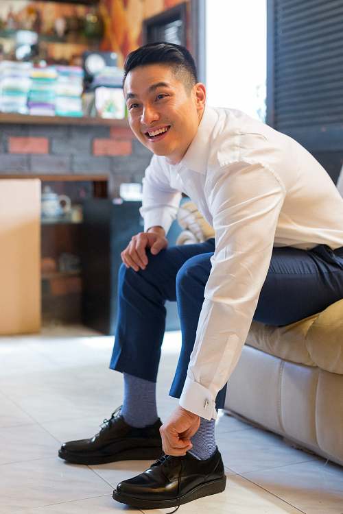 Groom Getting Ready